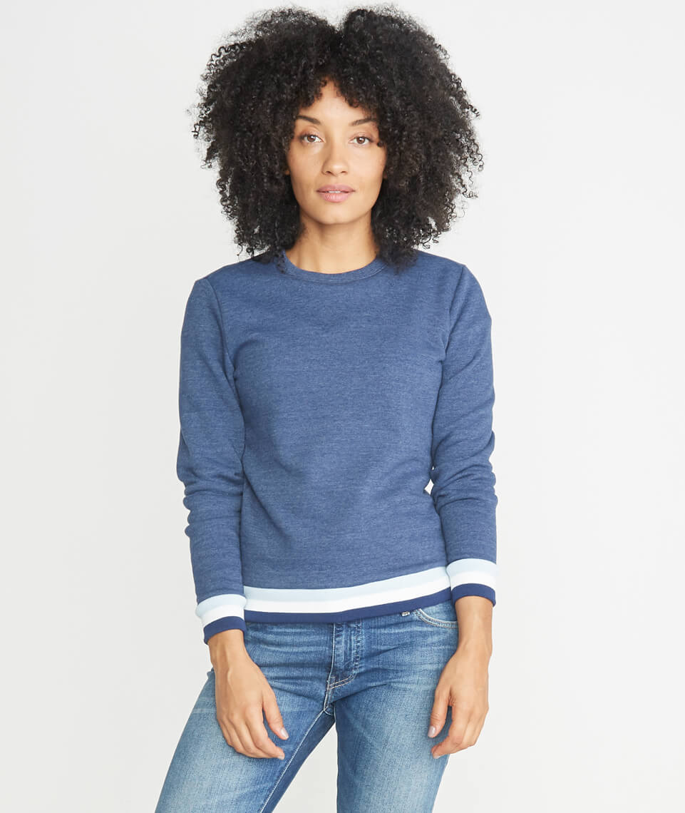 Jenny Crewneck Sweatshirt Twilight/Carolina Blue/White