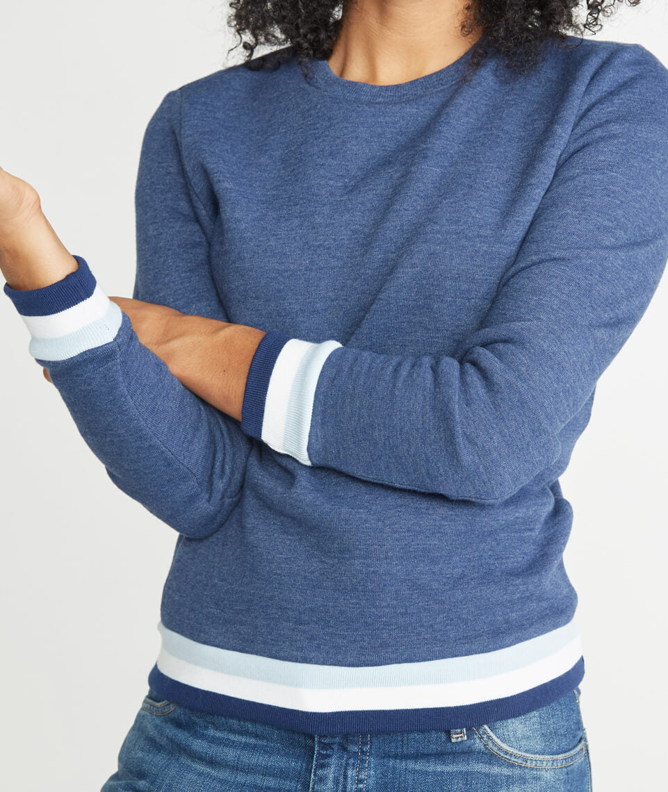 Jenny Crewneck Sweatshirt Twilight/Carolina Blue/White