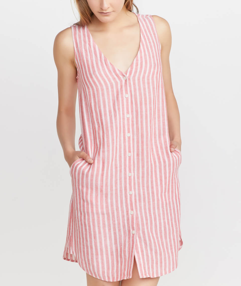 Lake Tank Dress Red Stripe