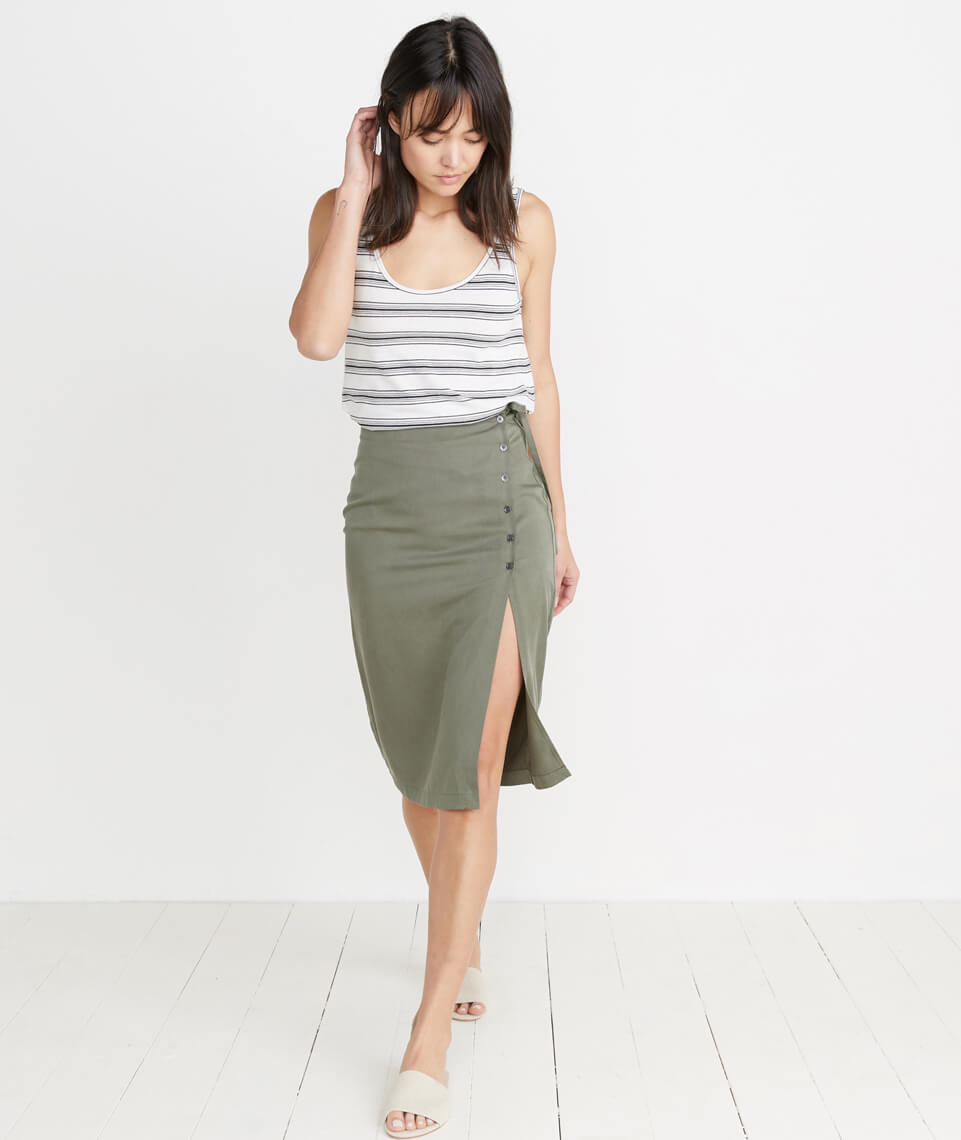 Layla Wrap Skirt Dusty Olive