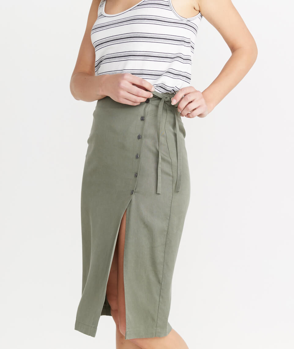 Layla Wrap Skirt Dusty Olive