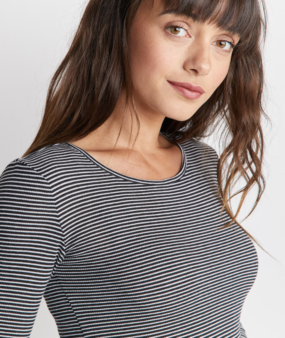 Longsleeve Lila Rib Crew Black/Cream