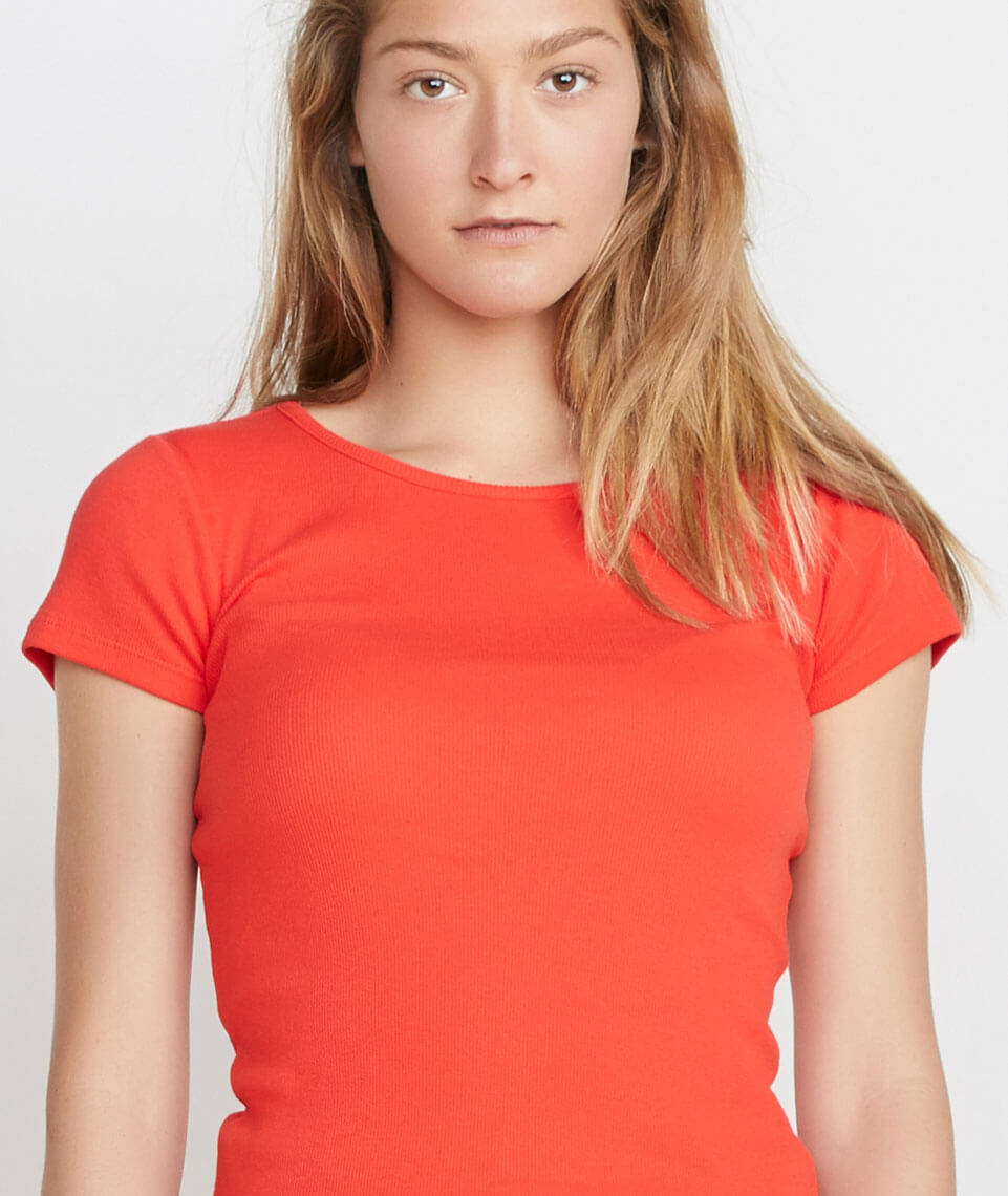 Lila Rib Scoop Neck Cherry