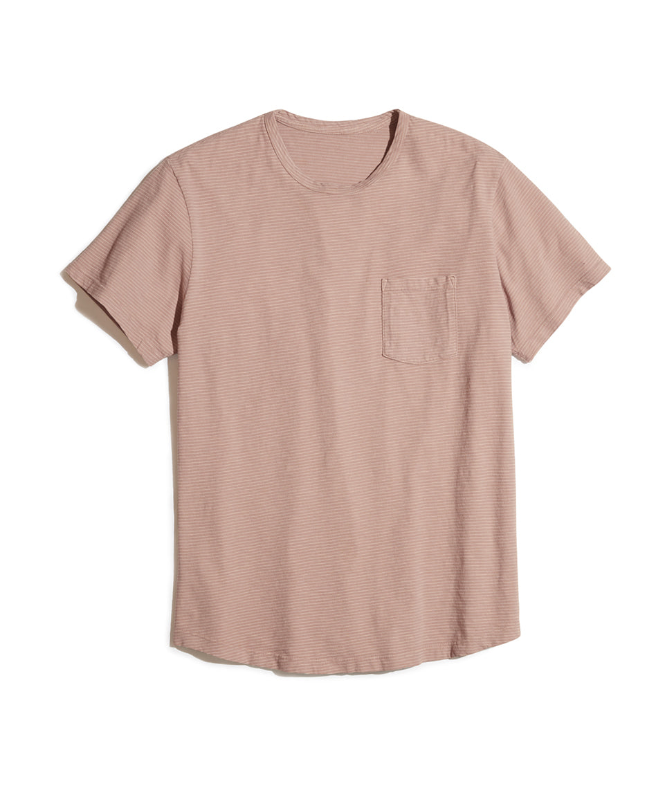 Saddle Pocket Tee Pink/White Stripe