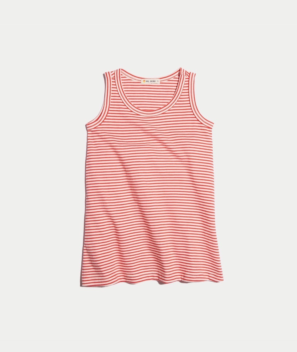 Mini Alana Tank Dress Cherry/White Stripe