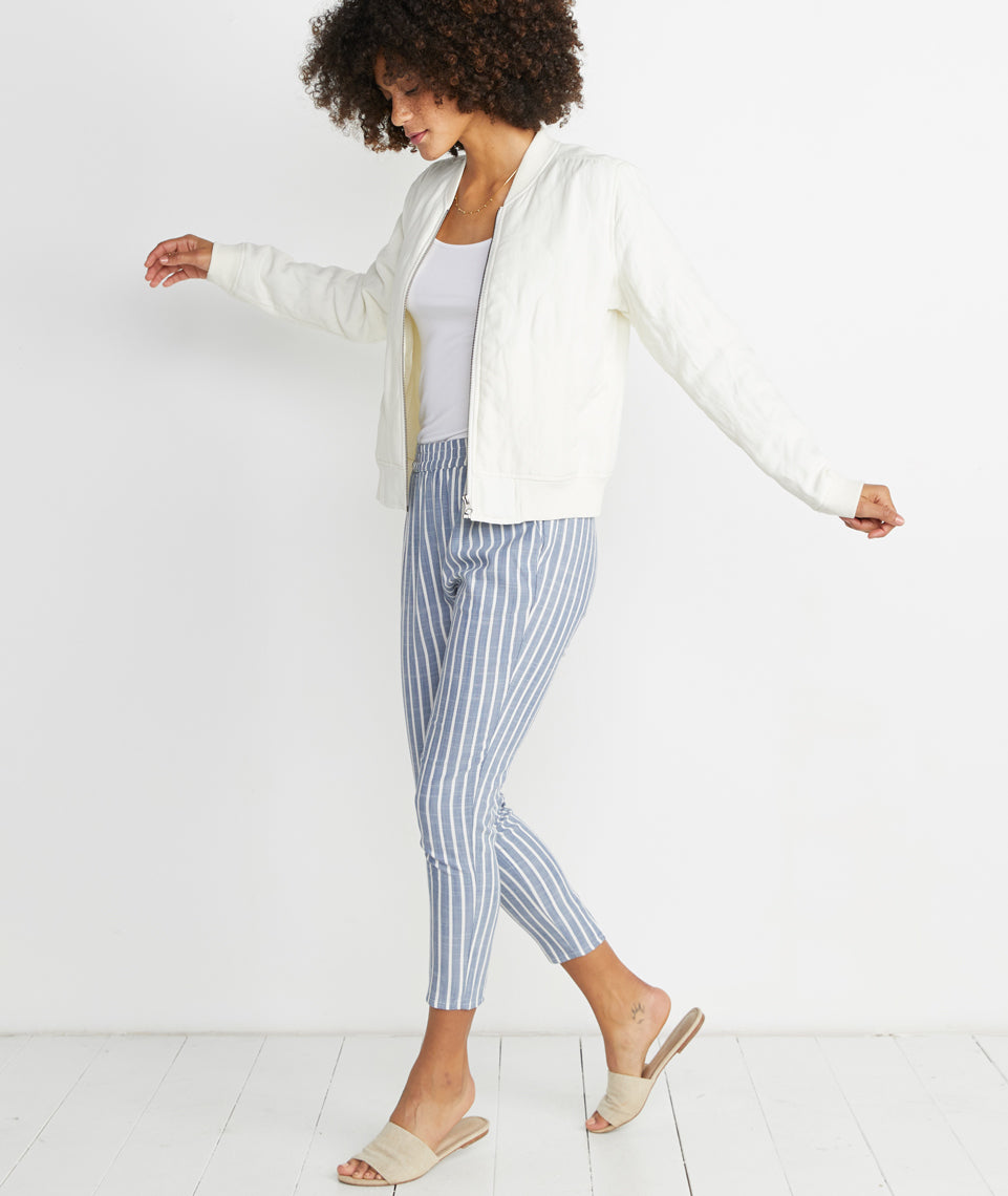 Monica Pant Blue Stripe