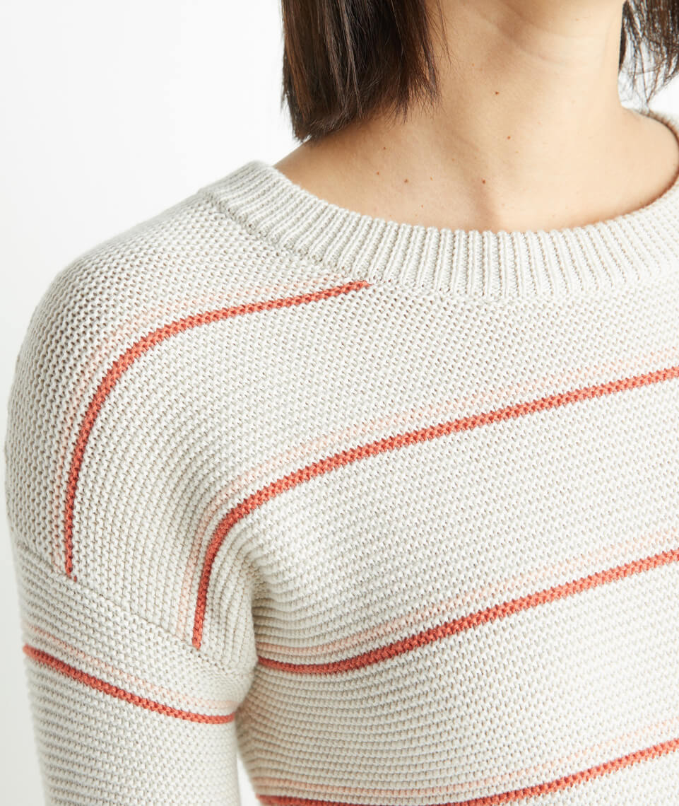 Nina Crewneck Sweater Oatmeal Heather/Coral Gold