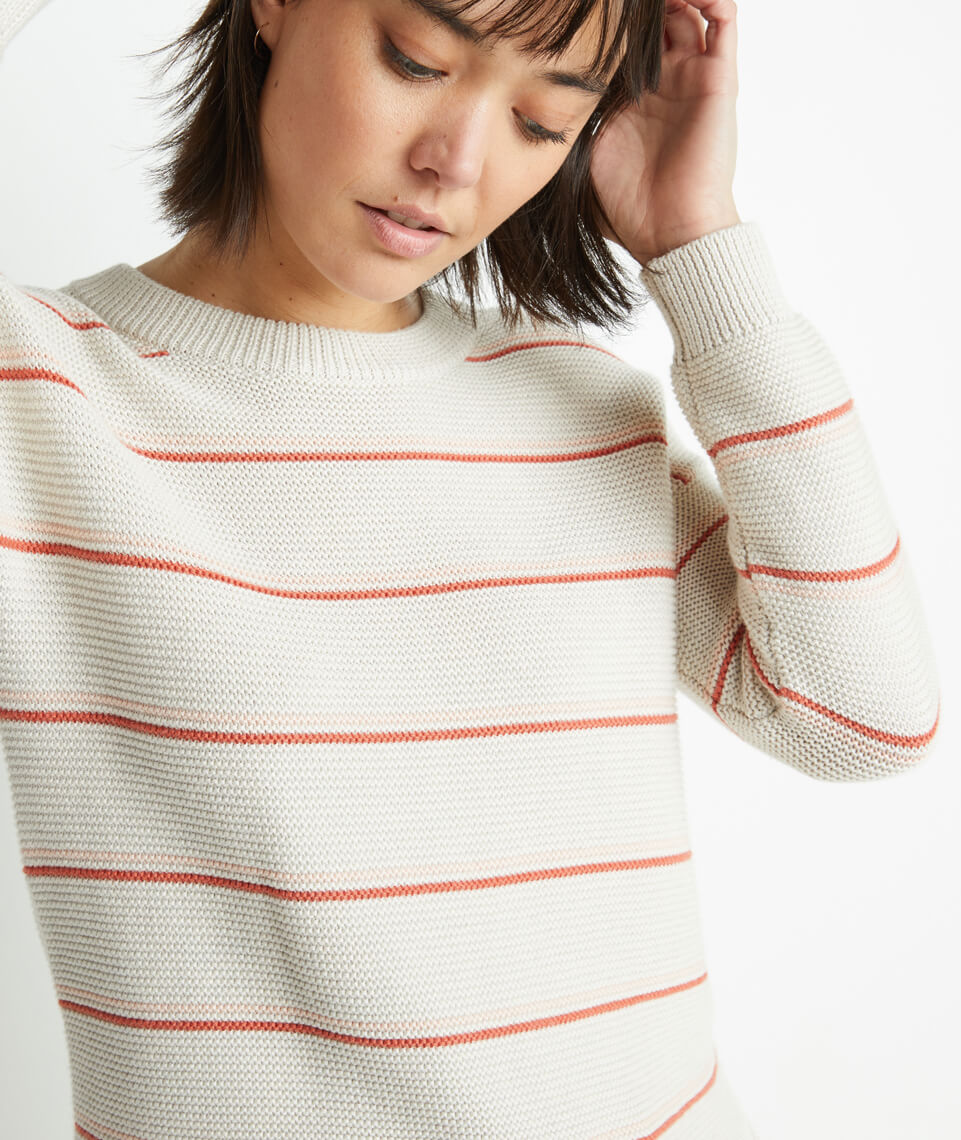 Nina Crewneck Sweater Oatmeal Heather/Coral Gold