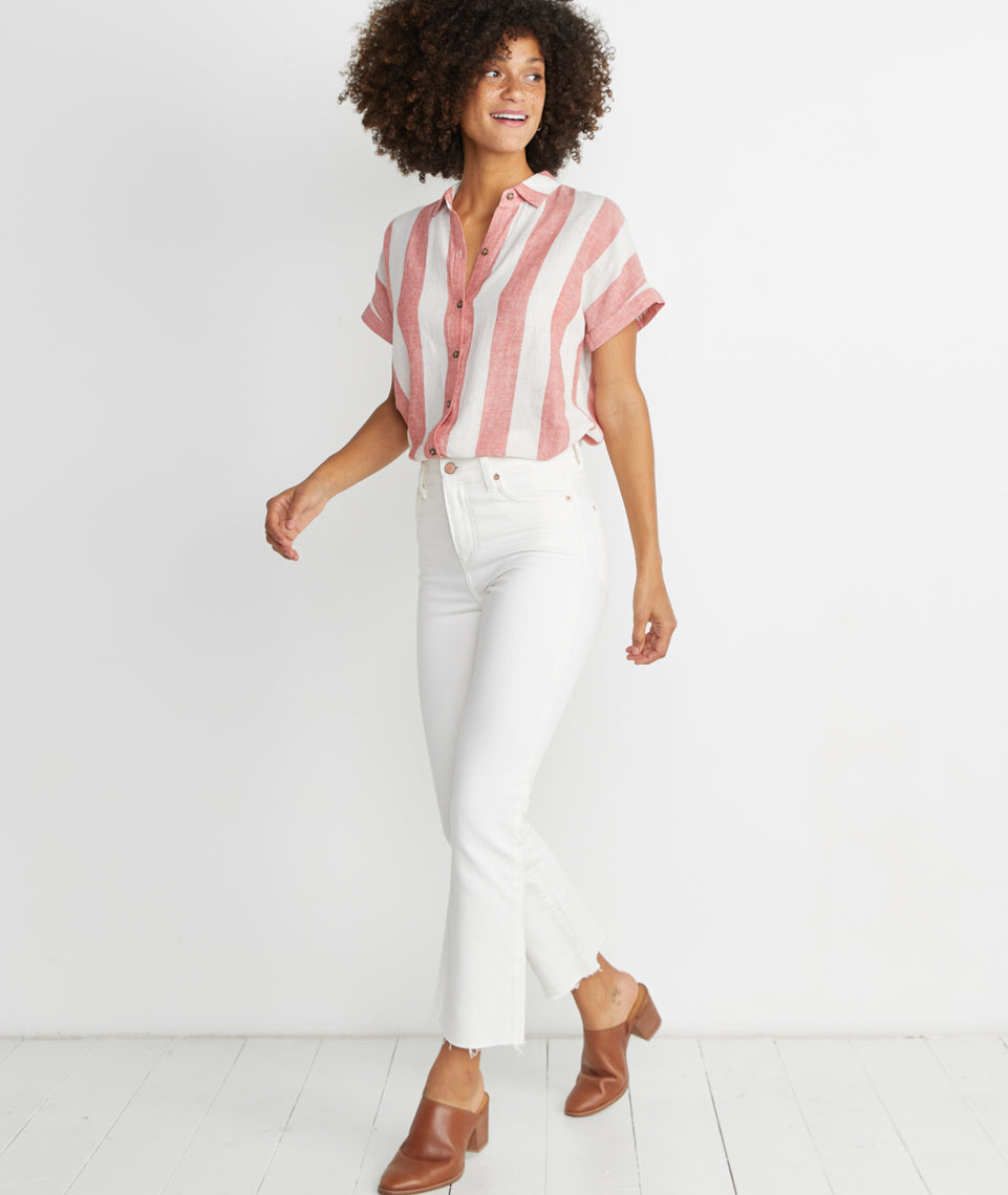 Paige Button Down Baked Apple Stripe