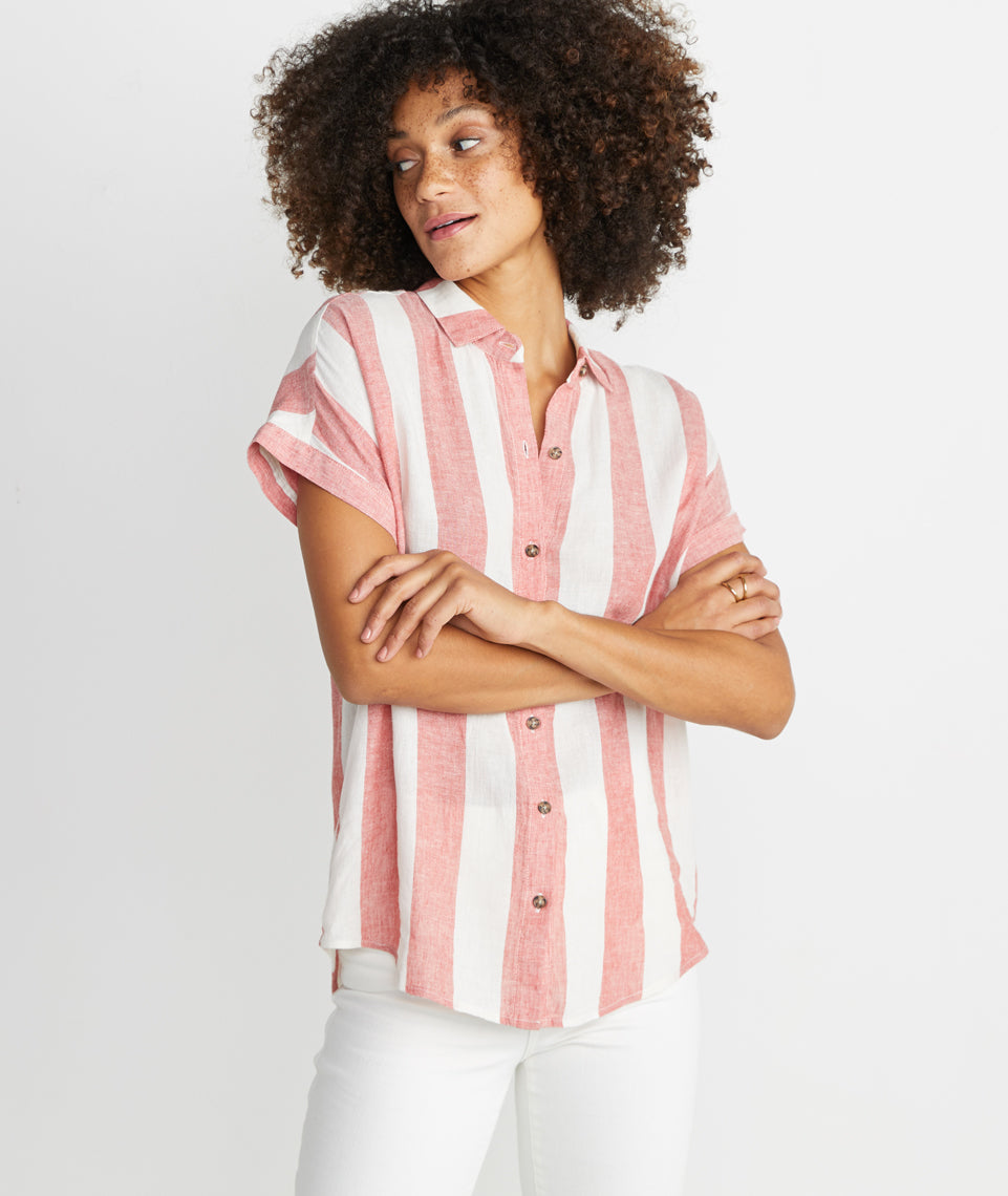 Paige Button Down Baked Apple Stripe