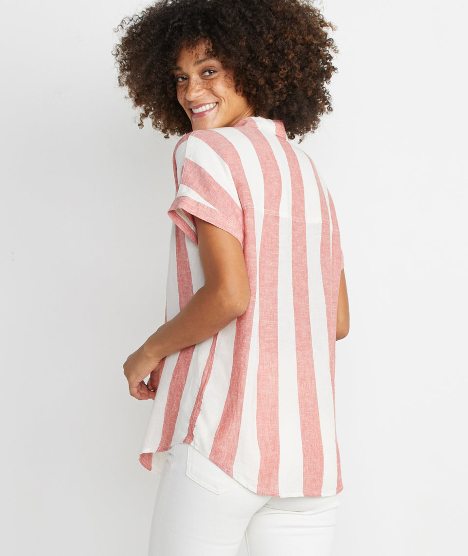 Paige Button Down Baked Apple Stripe