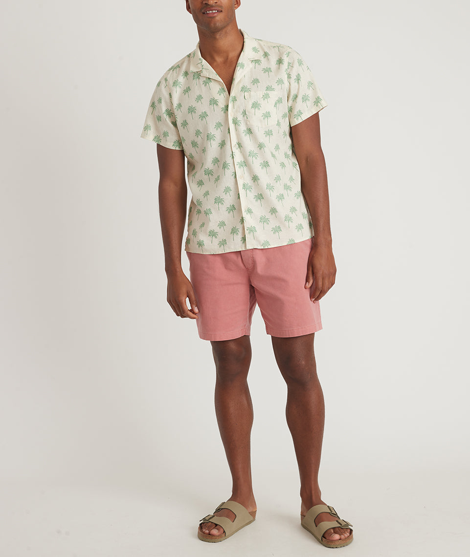 TENCEL™ Linen Resort Shirt in Purple Large Floral Print – Marine Layer