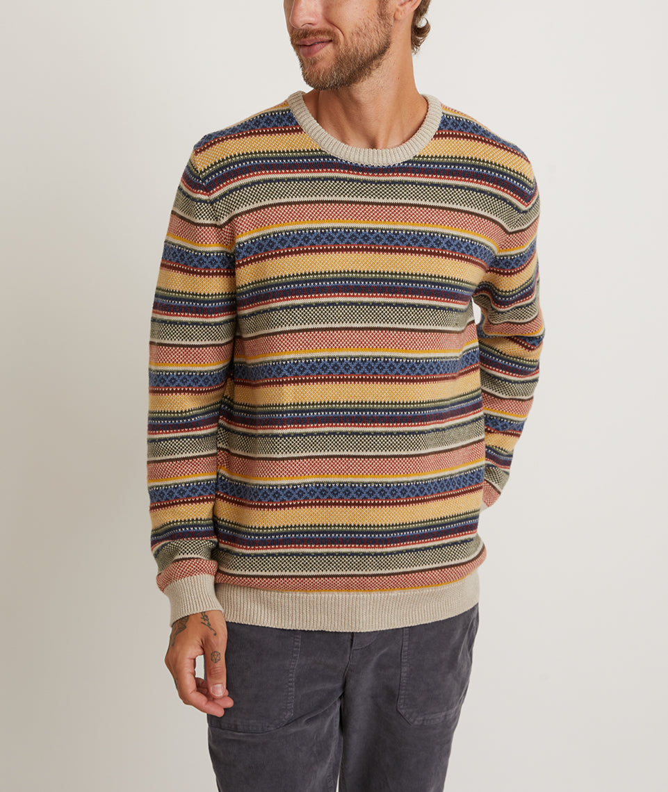 Palomarin Jacquard Crew Sweatshirt in Multi Stripe – Marine Layer