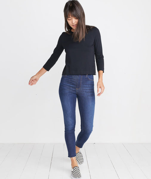 Polly Cropped Tunic in Graphite – Marine Layer