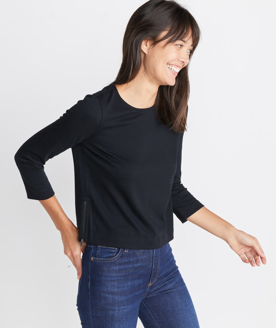 Polly Cropped Tunic Graphite