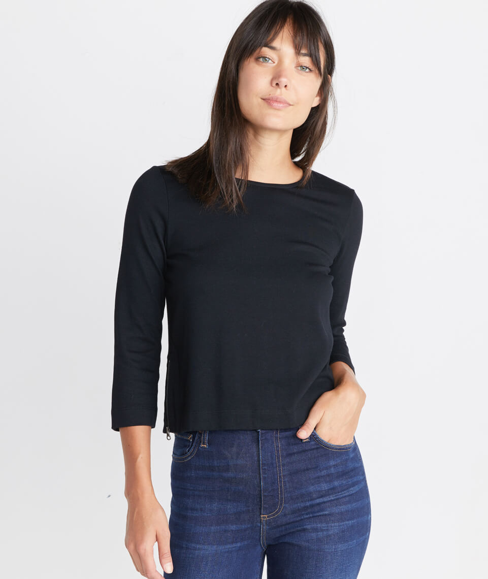 Polly Cropped Tunic Graphite