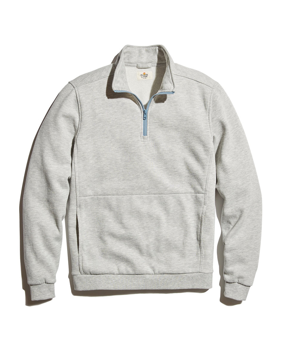 Quarter Zip Sweatshirt Light Heather Grey