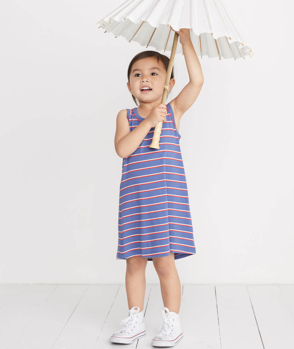 Mini Alana Tank Dress Faded Dahlia Stripe