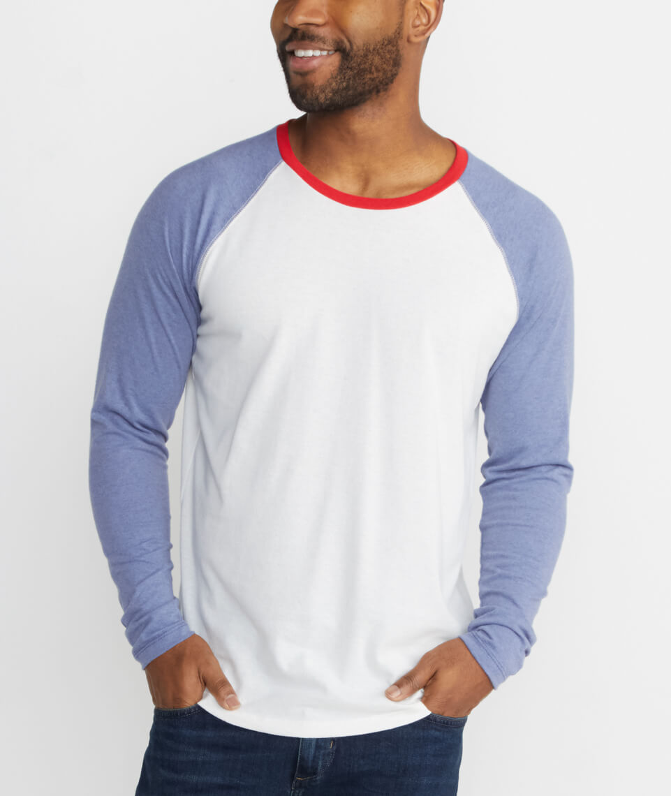 Re-Spun Baseball Raglan Vintage Indigo/White