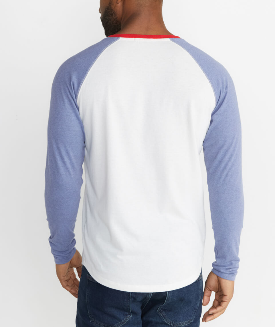 Re-Spun Baseball Raglan Vintage Indigo/White