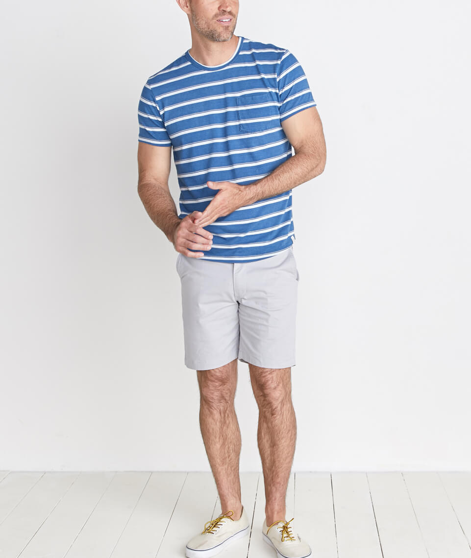 Saddle Pocket Tee Indigo Stripe