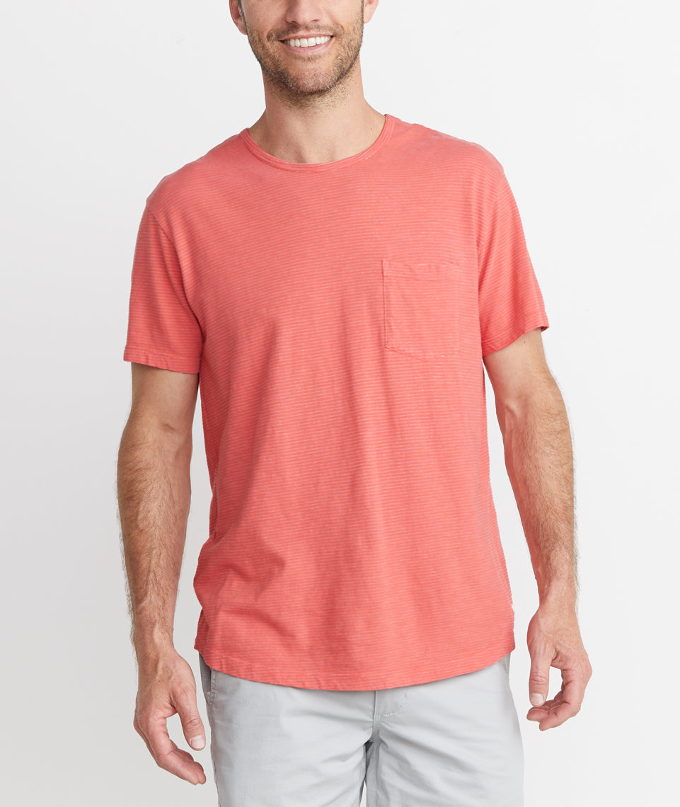 Saddle Pocket Tee Red Stripe