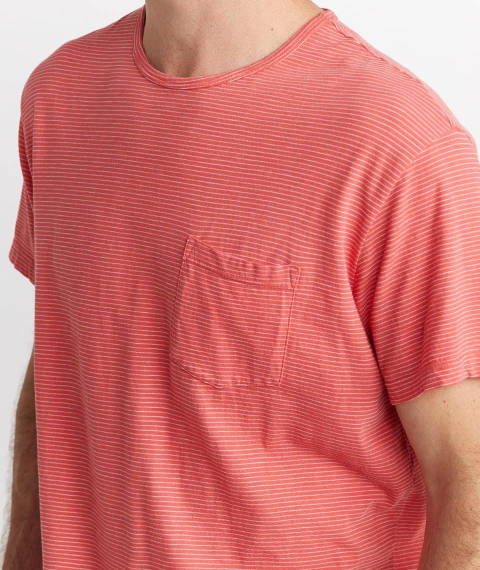 Saddle Pocket Tee Red Stripe