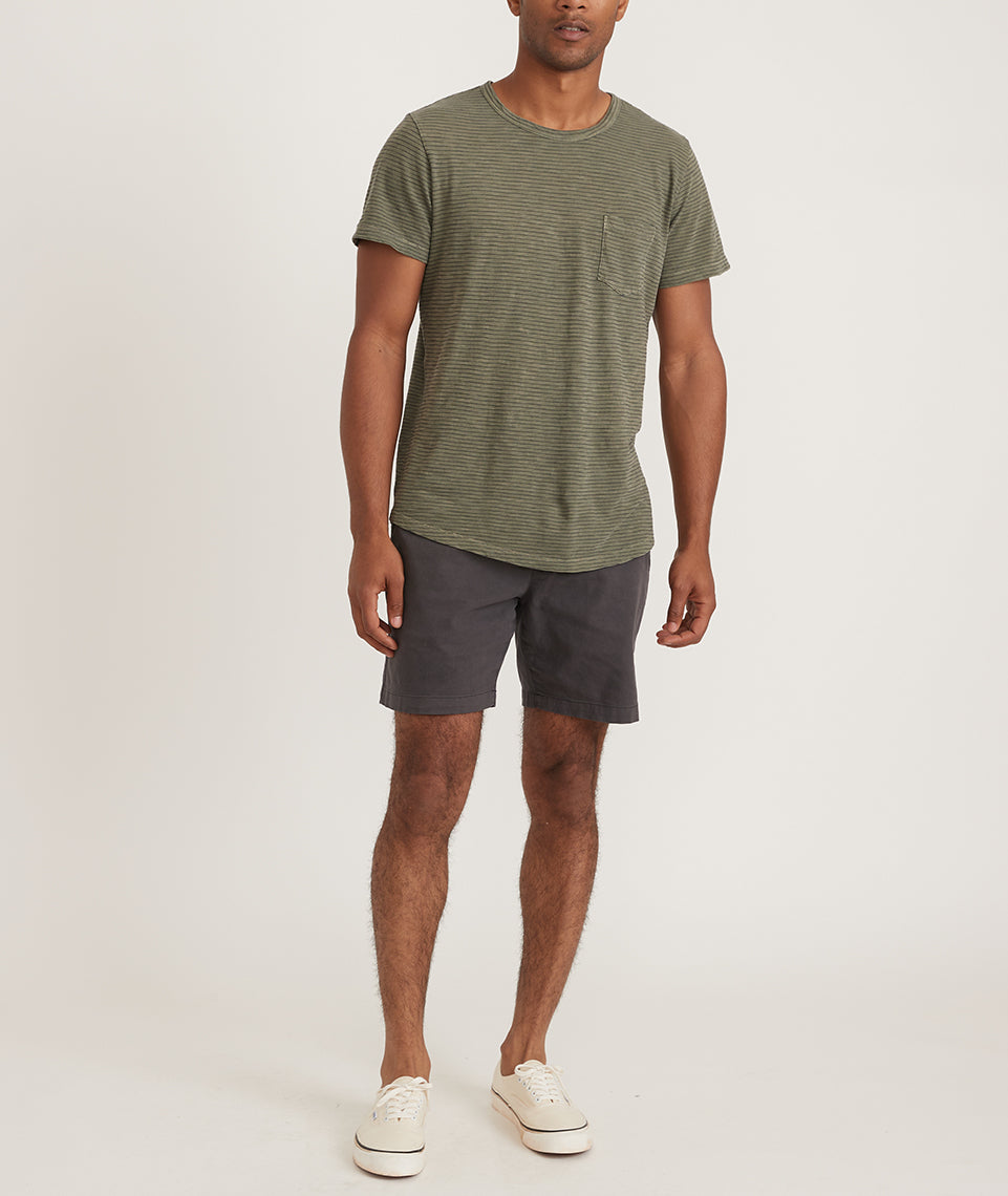 Saddle Hem Pocket Tee Dusty Olive