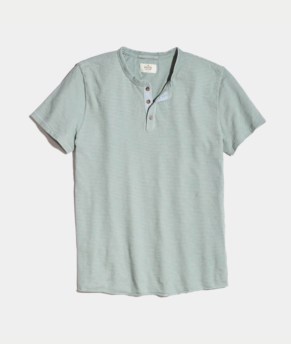 Shortsleeve Henley Surf Green