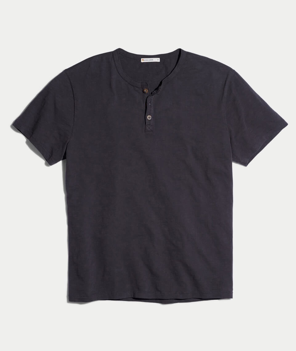 Shortsleeve Henley Faded Black