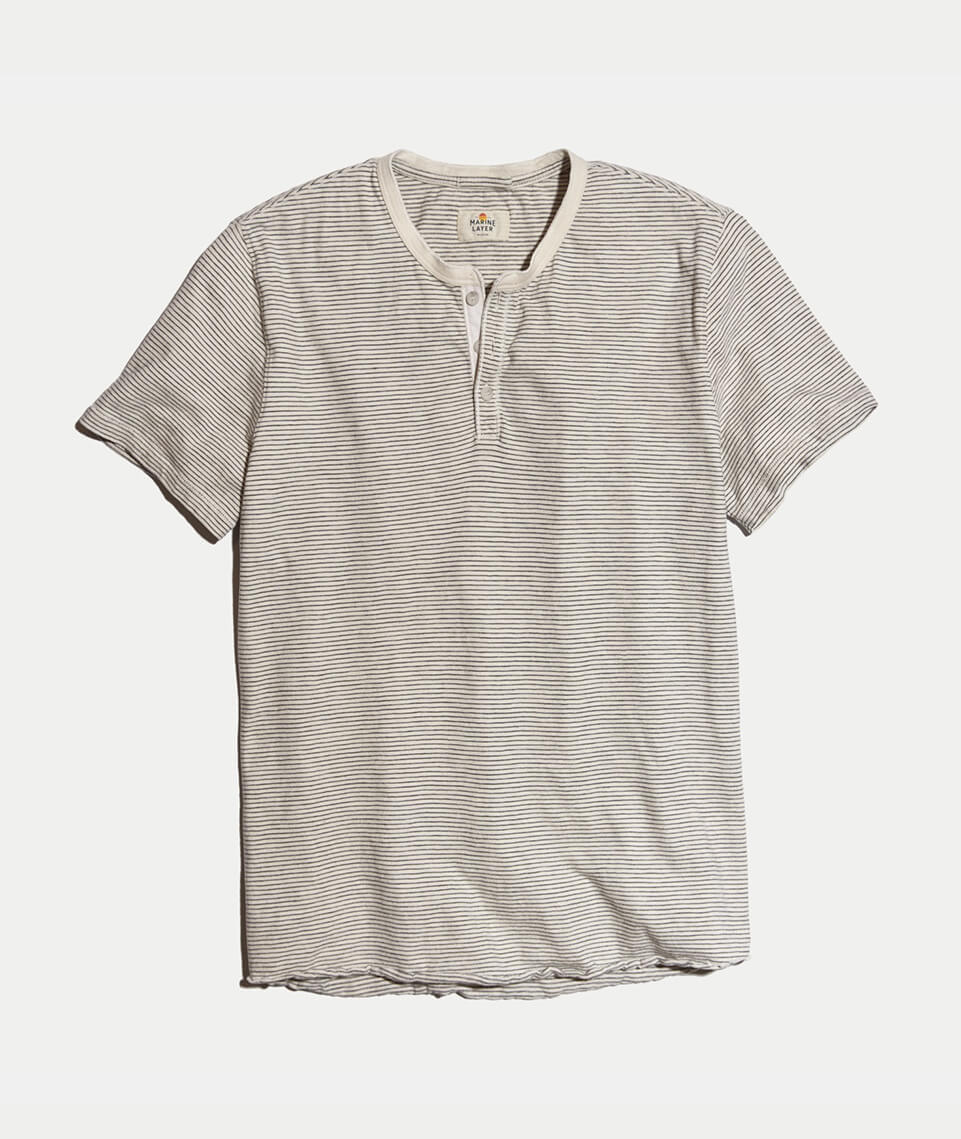 Shortsleeve Henley Natural/Black