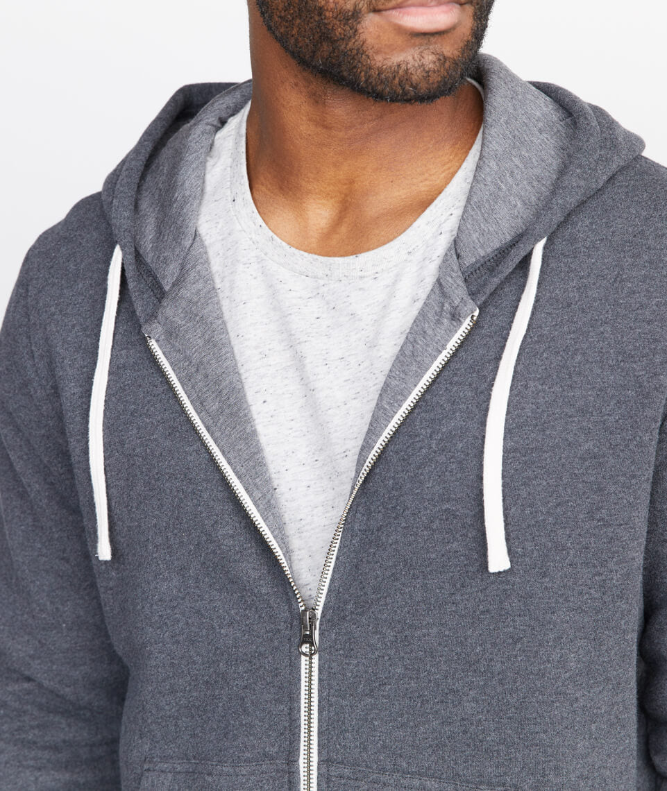 Signature Zip Lined Hoodie Dark Charcoal