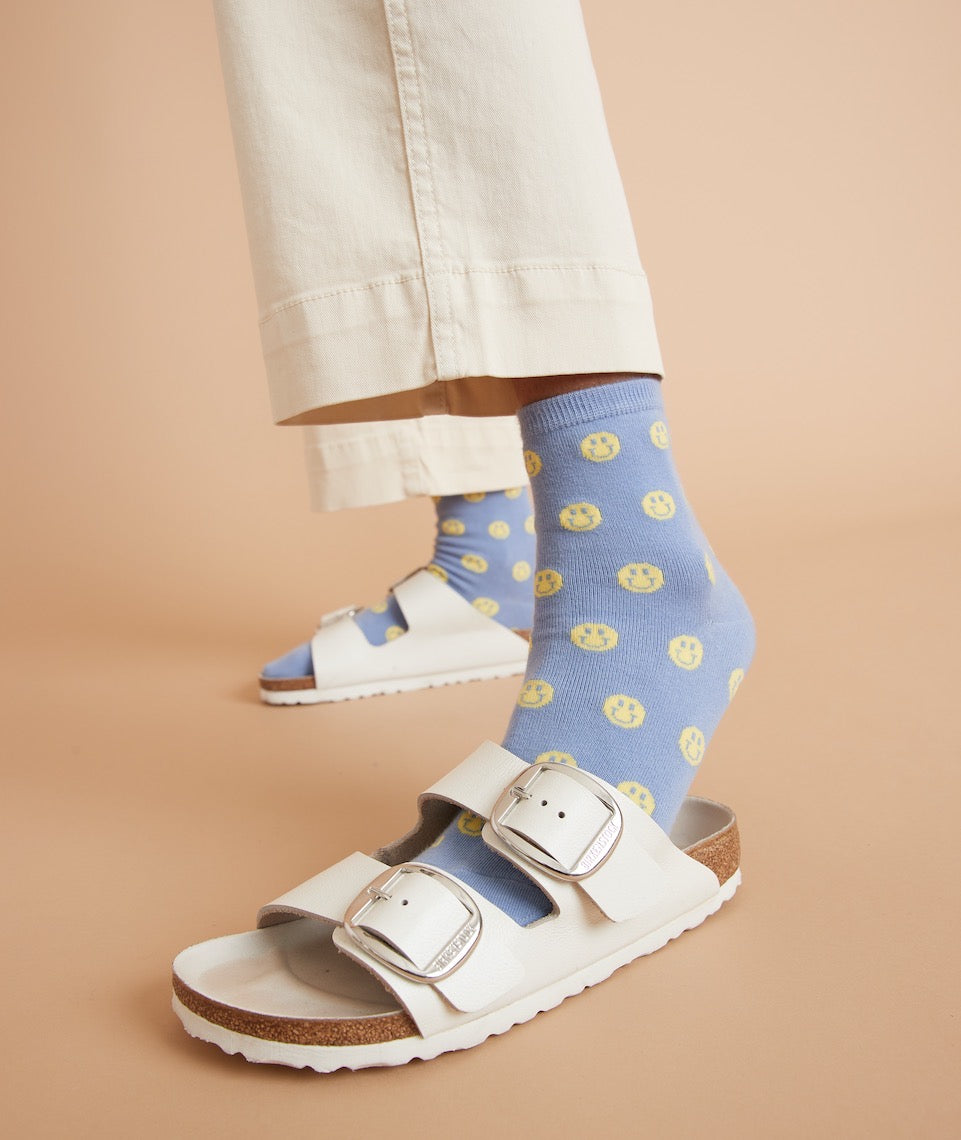 Hi-Ankle Sock in Smiley Print