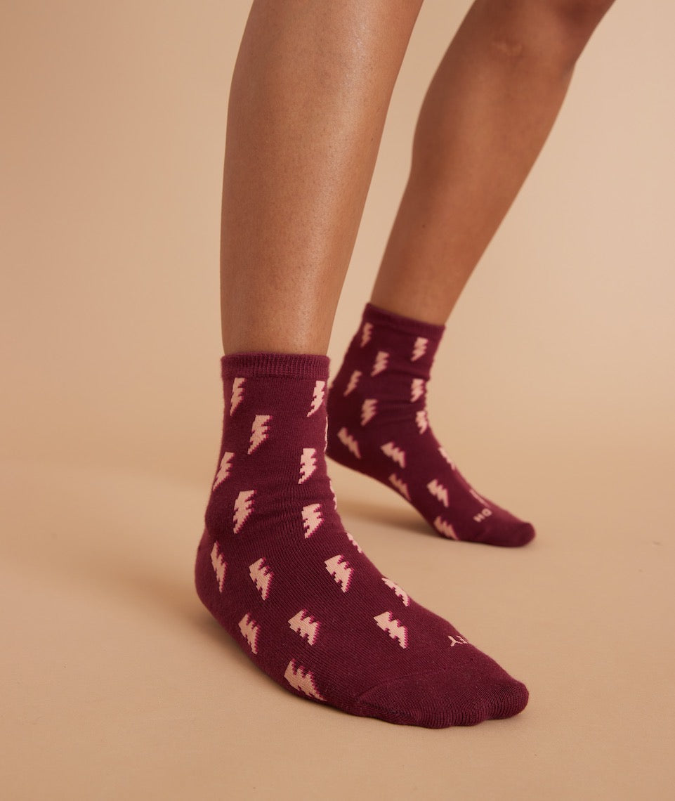 Hi-Ankle Sock in Bolt Print