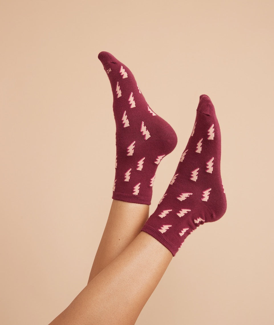 Hi-Ankle Sock in Bolt Print