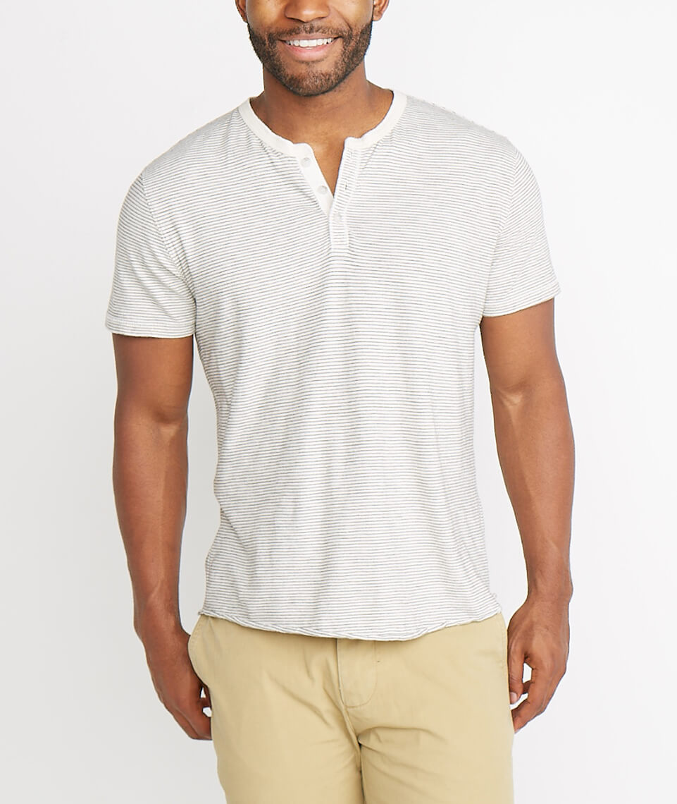 Shortsleeve Henley Natural/Black