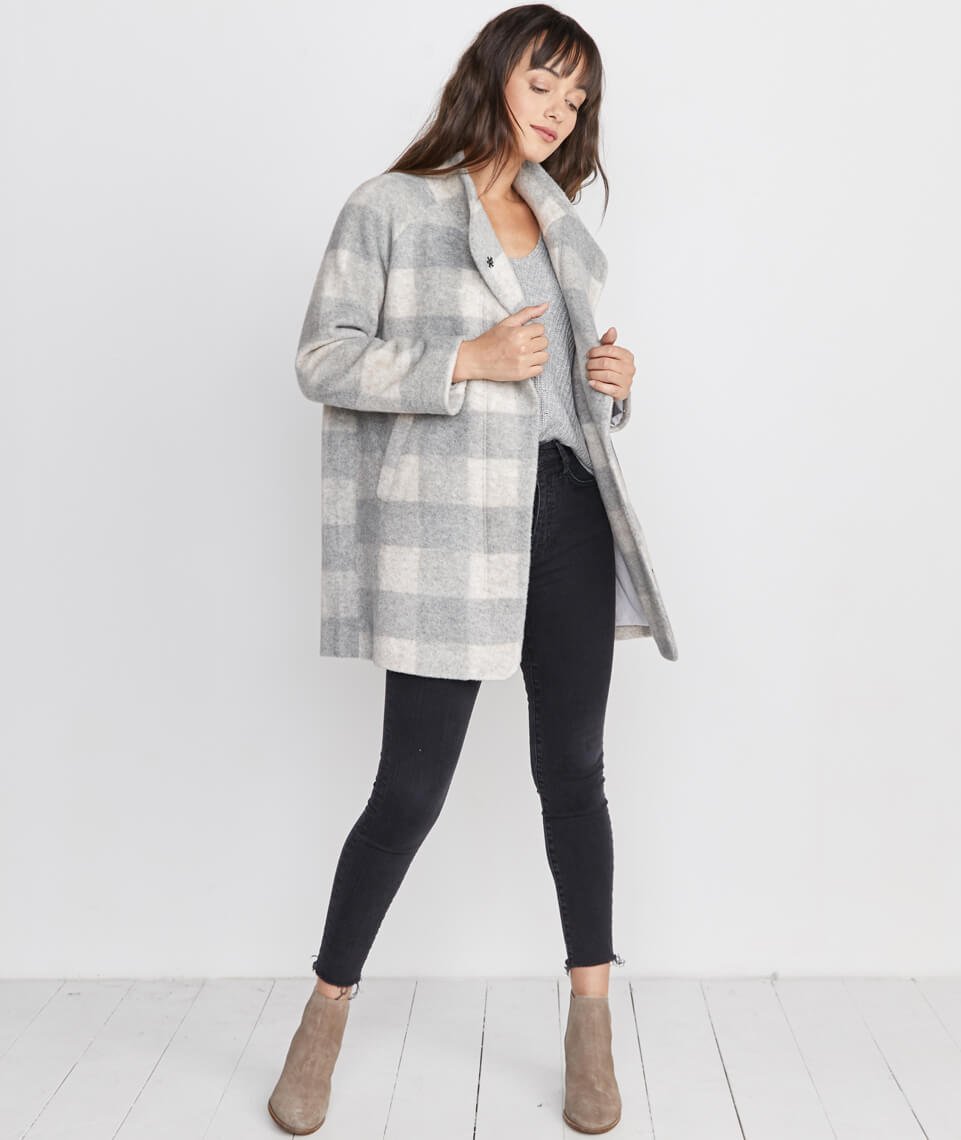 Stephanie Cocoon Coat Buffalo Check