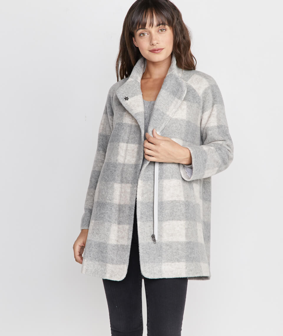 Stephanie Cocoon Coat Buffalo Check