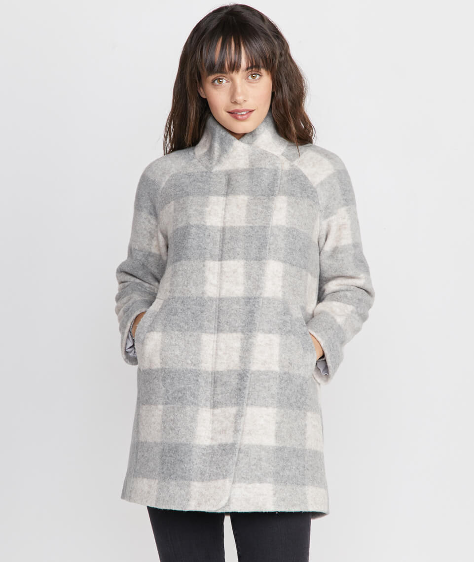 Stephanie Cocoon Coat Buffalo Check