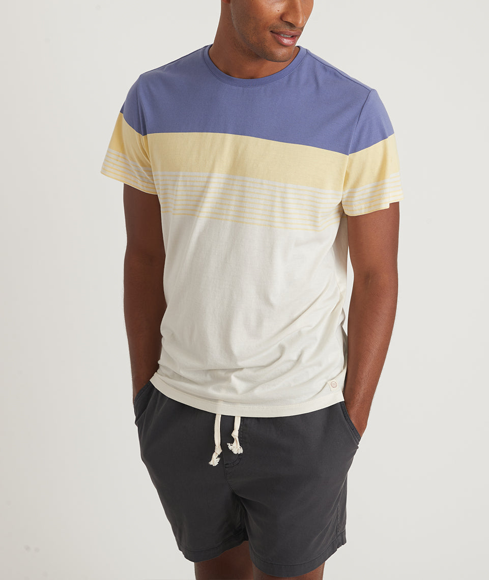 Signature Crew Tee Cobalt/Apricot