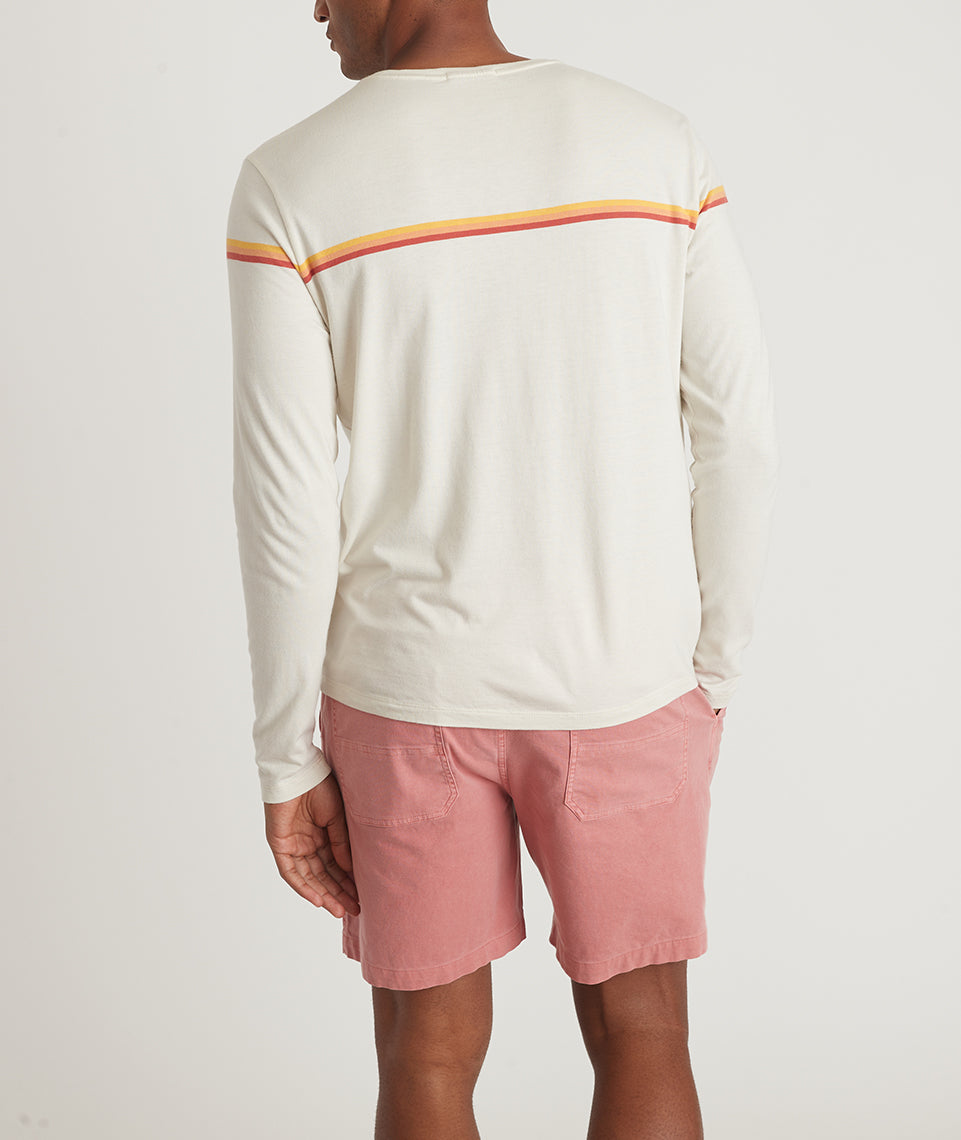 Long Sleeve Signature Stripe Tee in Natural/Warm Stripe