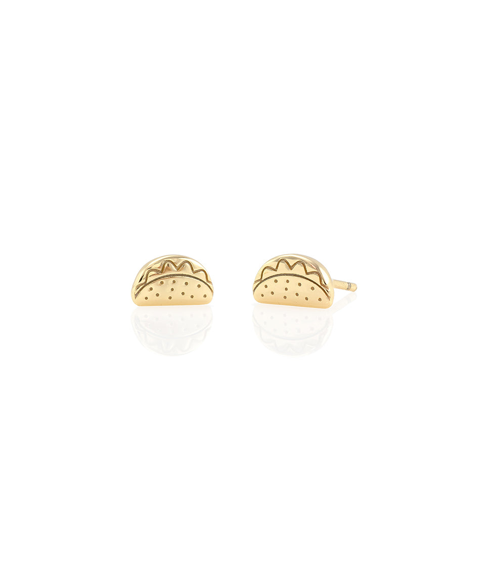 Kris Nations Taco Stud Earrings in Gold