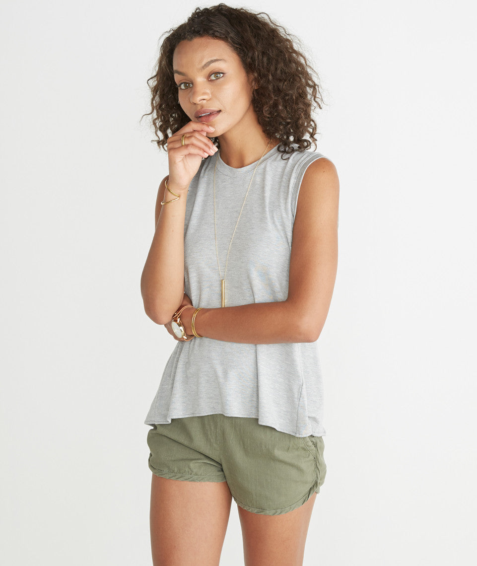 Tara Tulip Tank - Varsity Grey