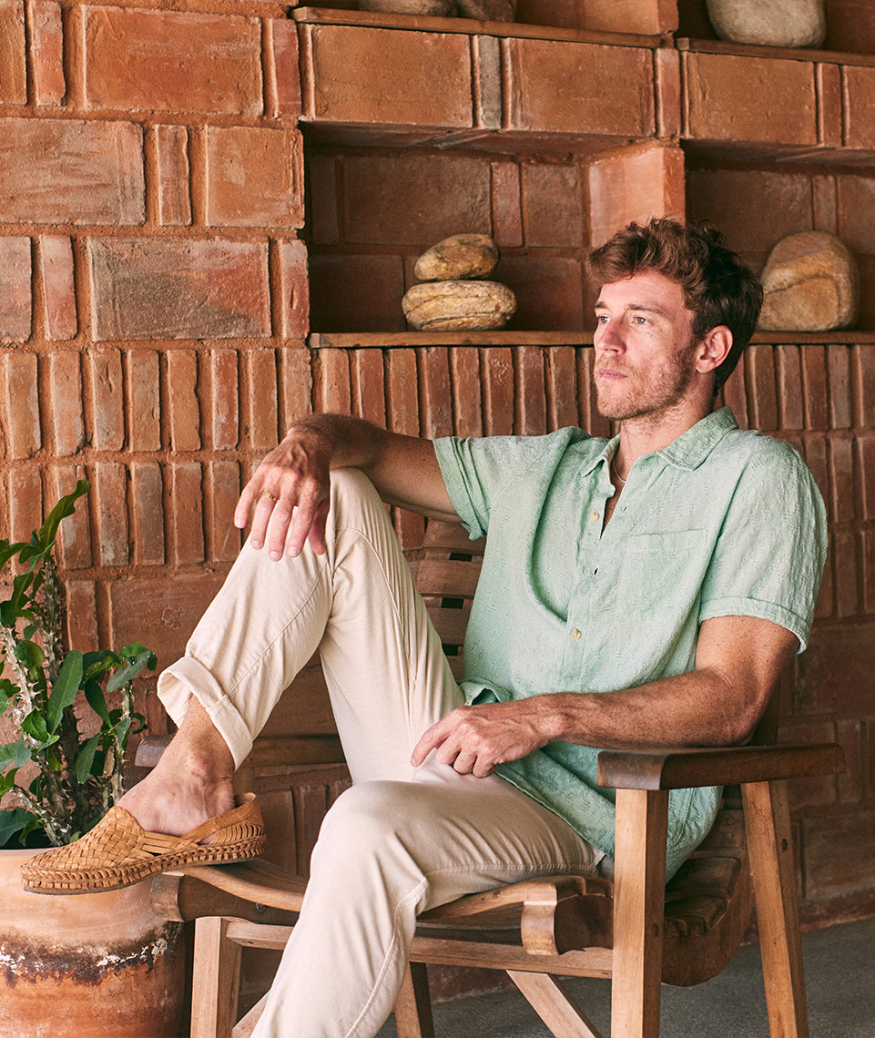 Theo Textured in Layer Marine Shirt Silt – Green