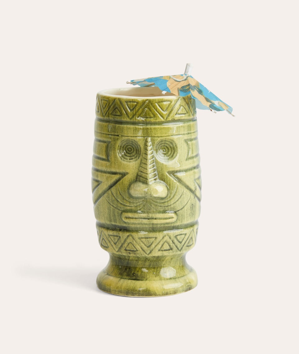 Vintage Tiki Mask Mug in Light Green