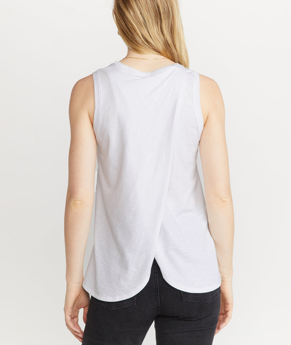 Tulip Back Tank White