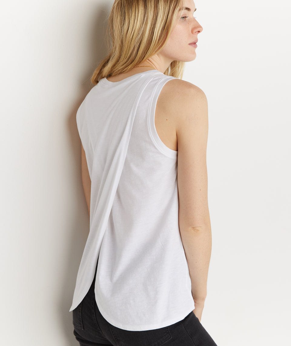 Tulip Back Tank White